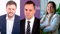 Leandro Santoro, Manuel Adorni y Silvia Lospenatto, los tres principales candidatos en las elecciones del domingo.