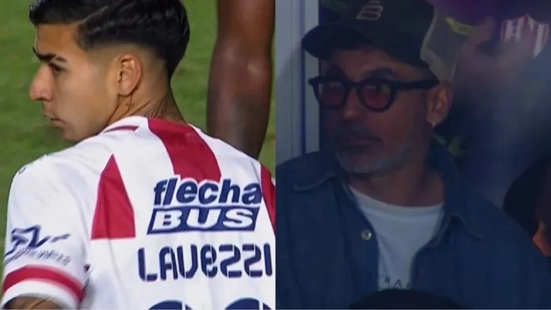 Tomás Lavezzi debutó en Unión y su papá, el Pocho, lo estuvo apoyando en la capital santafesina.